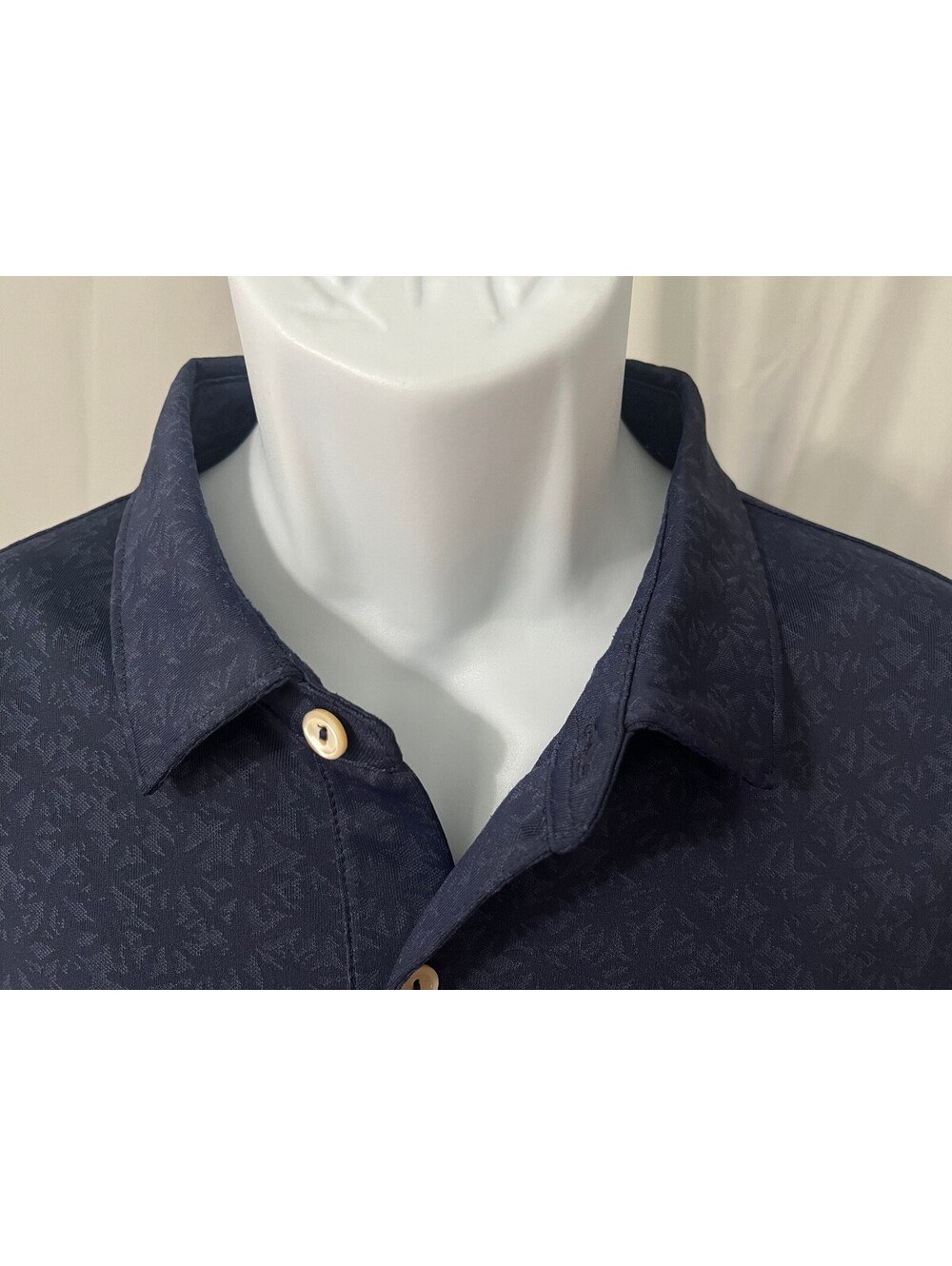 Peter Millar Men's Blue on Blue Performance Golf Polo Shirt Large L